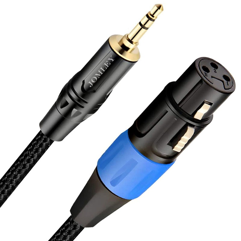 JOMLEY كابل JOMLEY XLR إلى 3.5 مم بطول 6.6 قدم، XLR أنثوي غير متوازن عادي إلى جاك ستيريو 1/8 بوصة كابل ميكروفون لالهاتف المحمول، الكمبيوتر المحمول، السماعة، الخلاط - Image 1